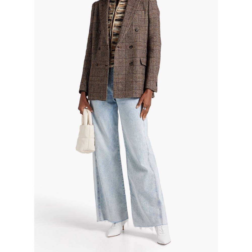 Veronica Beard Faded High Rise Wide Leg Jean